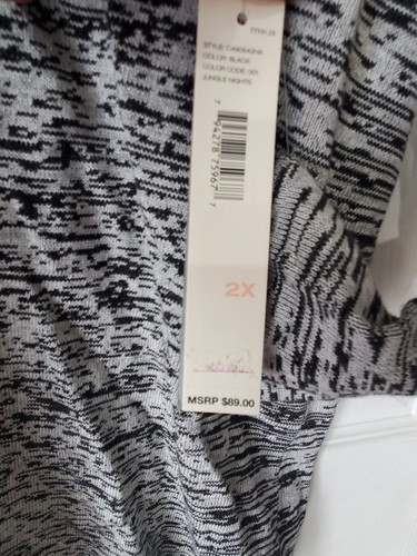 DKNYC Womens Cowl Neck Heather Gray Sweater Size 2X New - Picture 8 of 14