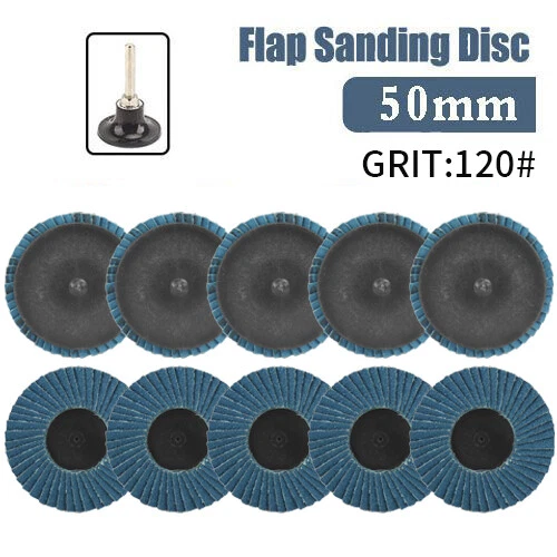 Flap Disc With Disc Pad Holder And Shank, 40 60 80 120 Grit, 45 OFF