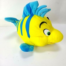Vtg Mattel Little Mermaid Flounder Fish Medium 10" Plush Stuffed Animal Ariel