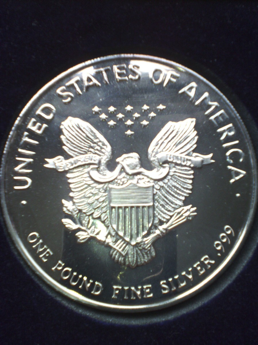 1989 US Proof Silver Eagle 1 Troy Pound Coin 0.999 pure