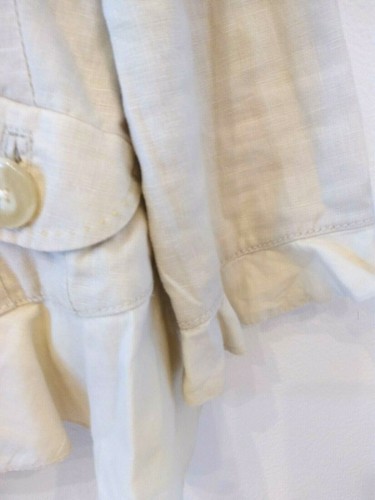 Cidra ANTHROPOLOGIE Linen Ruffle Jacket SIZE 0 100% linen - Picture 3 of 5