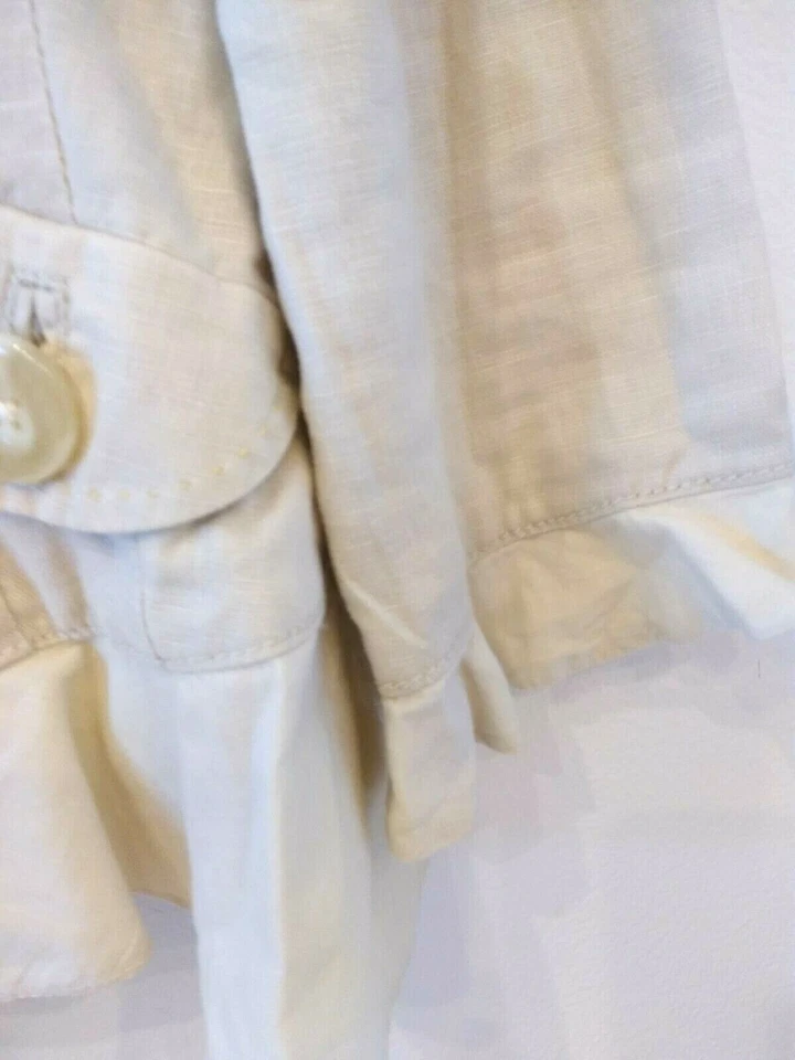 Cidra ANTHROPOLOGIE льняной оборки куртка размер 0 100% льна - Изображение 3 из 4
