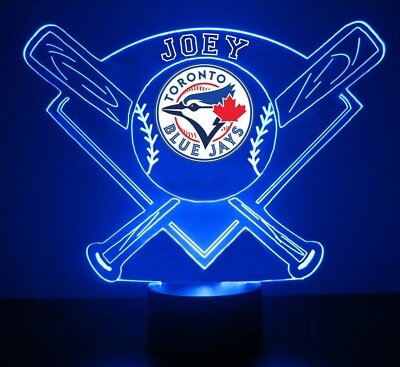 Toronto Blue Jays, MLB Baseball Light LED Sports Fan Lamp, Personalized Free