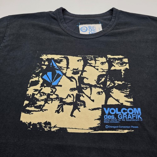 VTG Y2K Volcom T Shirt Des Grafik Art Distress Fade Skater Embroidered - Picture 5 of 13