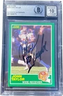 JOHN TAYLOR SIGNED 1989 SCORE ROOKIE RC CARD #238 BECKETT BAS AUTO 10