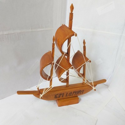 Wooden Ship Souvenir Model Bamboo Sailing Boat Handmade Home Best Gift Sri Lanka Ebay