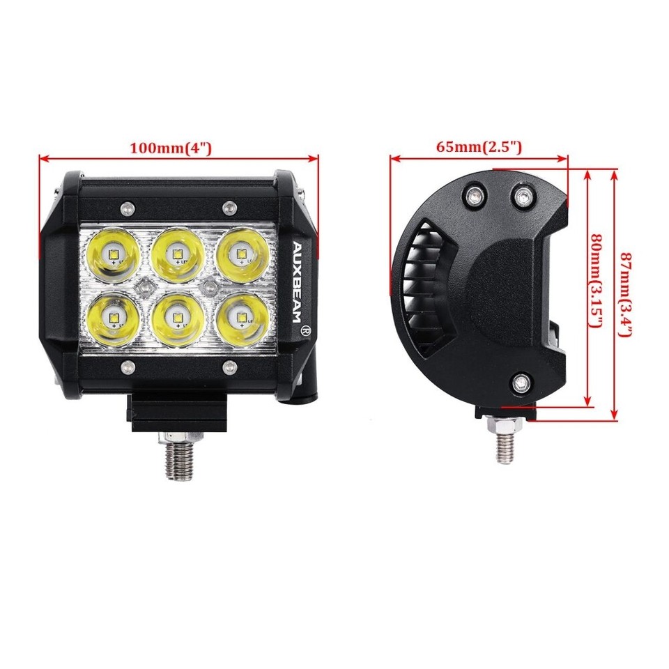 4x 4inch 800W LED Work Light Bar 4WD Offroad SPOT Pods Fog ATV SUV Driving Lamp