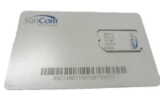 SunCom SIM Card Never Activated Replacement Prepaid Chip for Phones