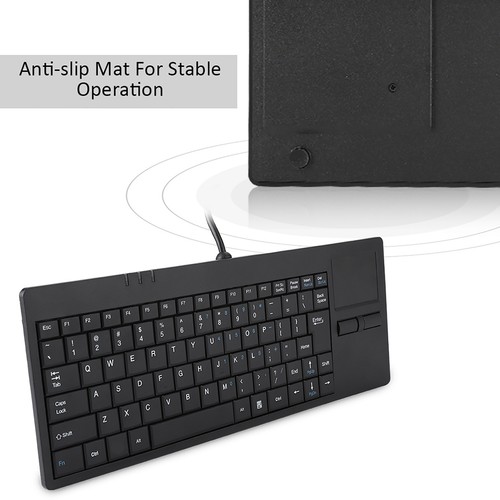 Wired USB Built In Touchpad HUB Port Keyboard 86 Key Mute Ultra Thin Keyboar USA - Afbeelding 4 van 11