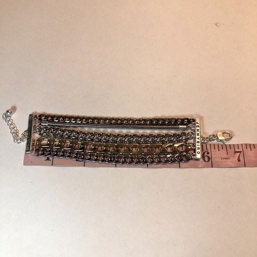 Jenny Bird Austin Cuff Mixed Metals Stacked 5 Chain Bracelet NWT Original Bag - Picture 13 of 13