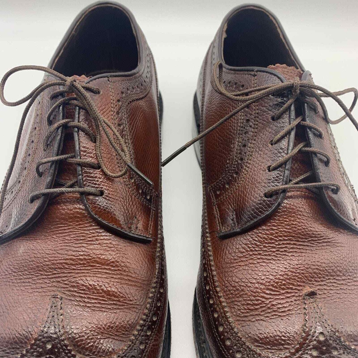 Mens Florsheim Brown Oxford Wing Tip Shoes Size 10 1/2 D Florsheim Imperial Brown Leather Wingtip Oxford Dress Shoes  main image 4