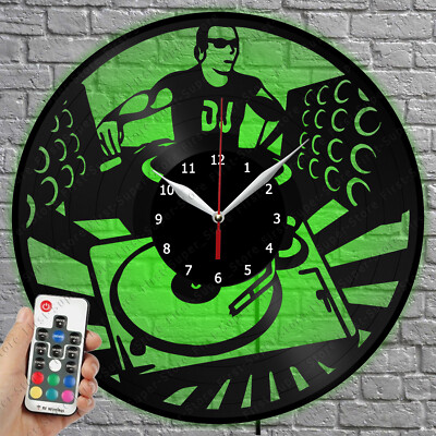 LED Clock DJ Vinyl Record Wall Clock Led Light Wall Clock 1629