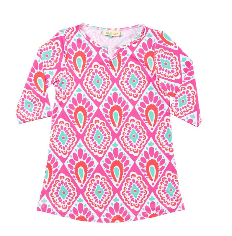 Girls Tunic Swimsuit Cover - Beachy Keen - Viv & Lou L/XL 5T-6X - Beach - Pool