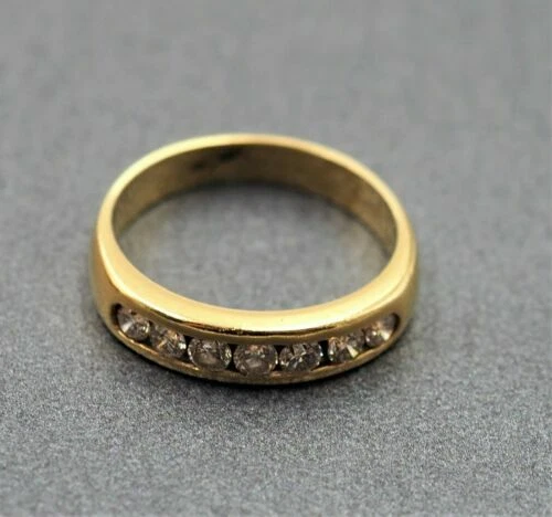 Diamond Band Yellow Gold Fine Rings 18ct Metal Purity