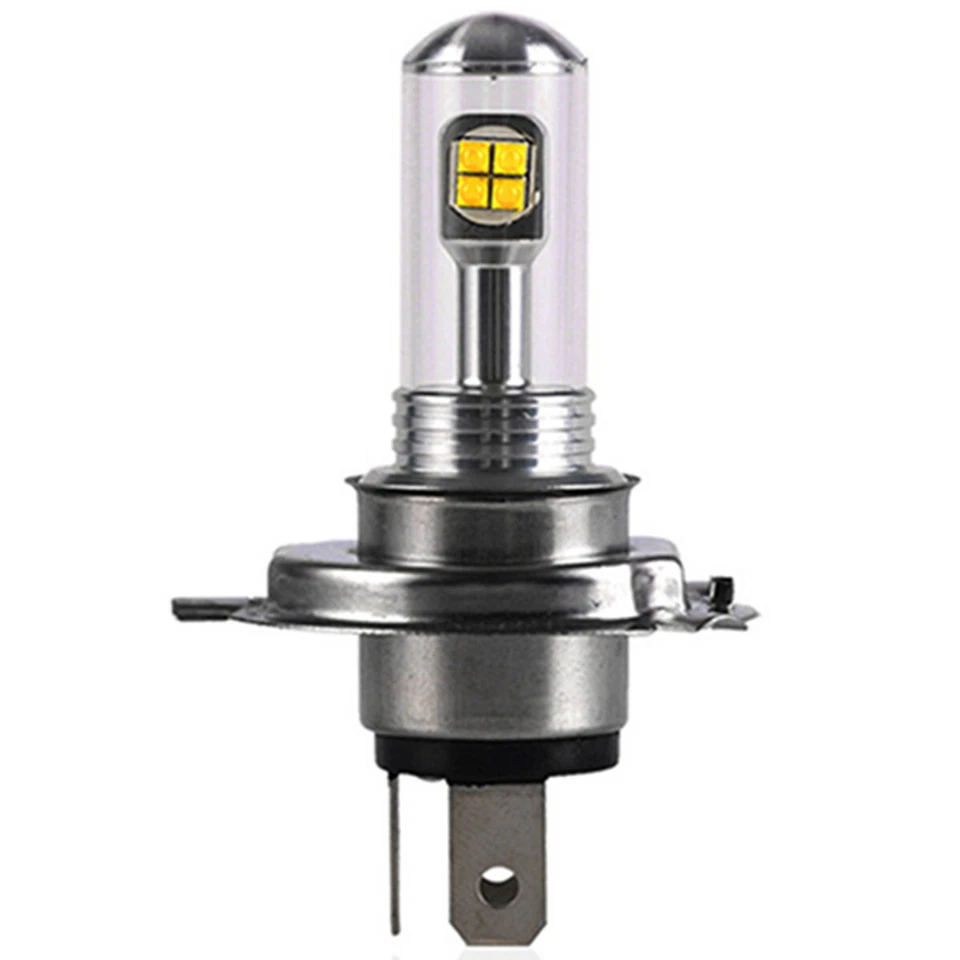 Farol de motocicleta H4 branco brilhante lâmpada frontal COB feixe alto/baixo LED 6500K - Imagem 3 de 4