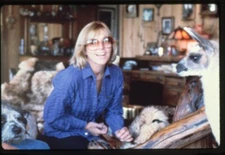 Kim Novak Vintage Pose with Pet Llama at home Original 35mm Transparency