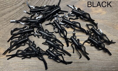 1.5  Cricket mousie ice fishing soft plastic crappie Panfish Black 32 Baits