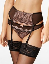 NWT b.tempt'd by Wacoal Sz XS/S B. Sultry Lace Garter Belt 948261 Night Peach