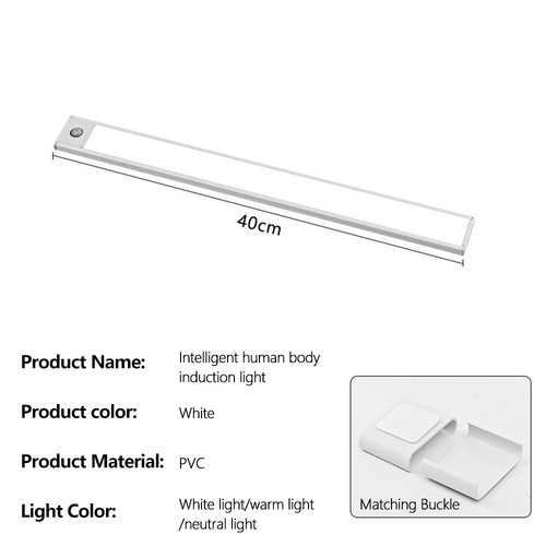 New Wireless LED Motion Sensor Light Strip Cabinet Lamp Closet USB Rechargeable - Picture 13 of 18