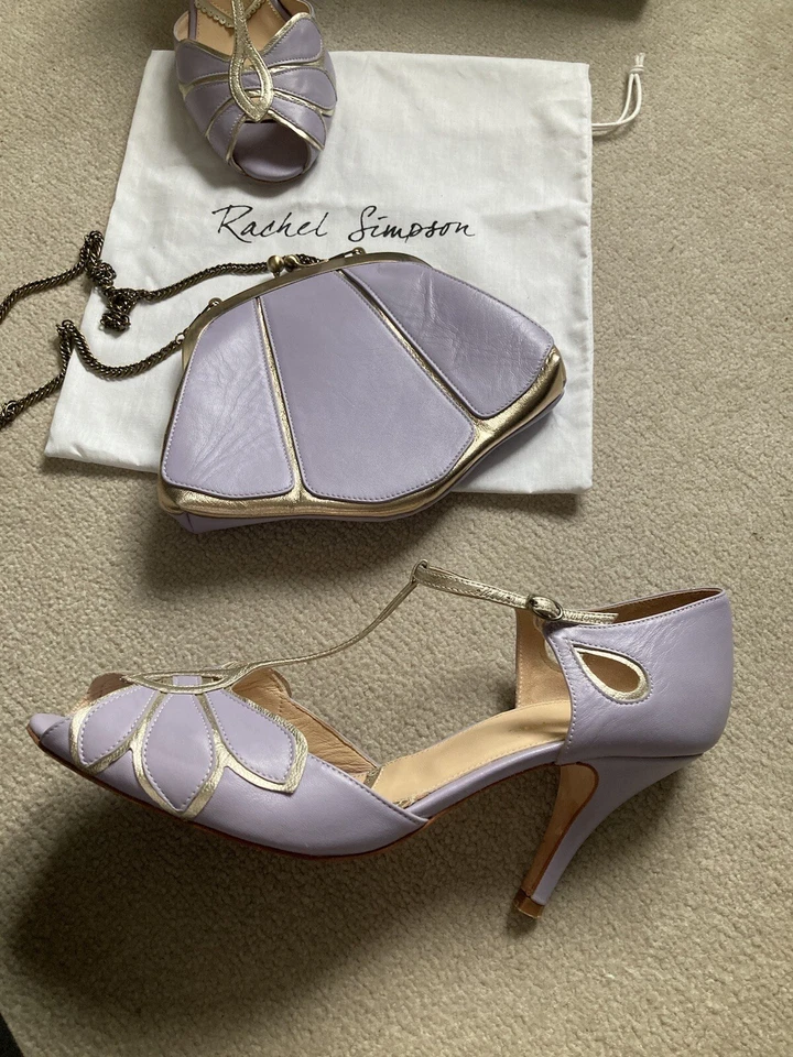 Rachel Simpson Shoes Size 41 & Clutch Bag Set In Lavender - Image 3 of 4