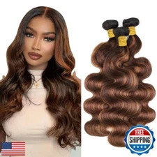 Freiuoke Brown Human Hair Bundles P4/30 Body Wave Bundle #30 Human Hair Bundl