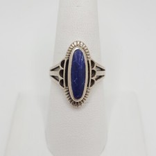 Blue Howlite Ring .925 Sterling Silver Size 8.75 - RS031