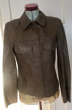 Luisa Cerano Size 38 Beige Women's Leather Jacket Summer