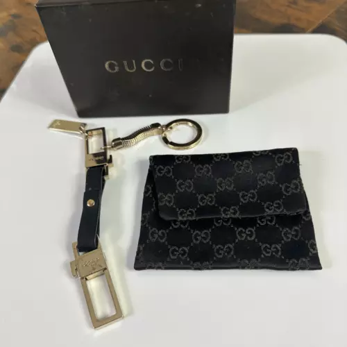 Gucci Bicolor Long Porte Cles Keychain Leather Metal With Pouch And Box