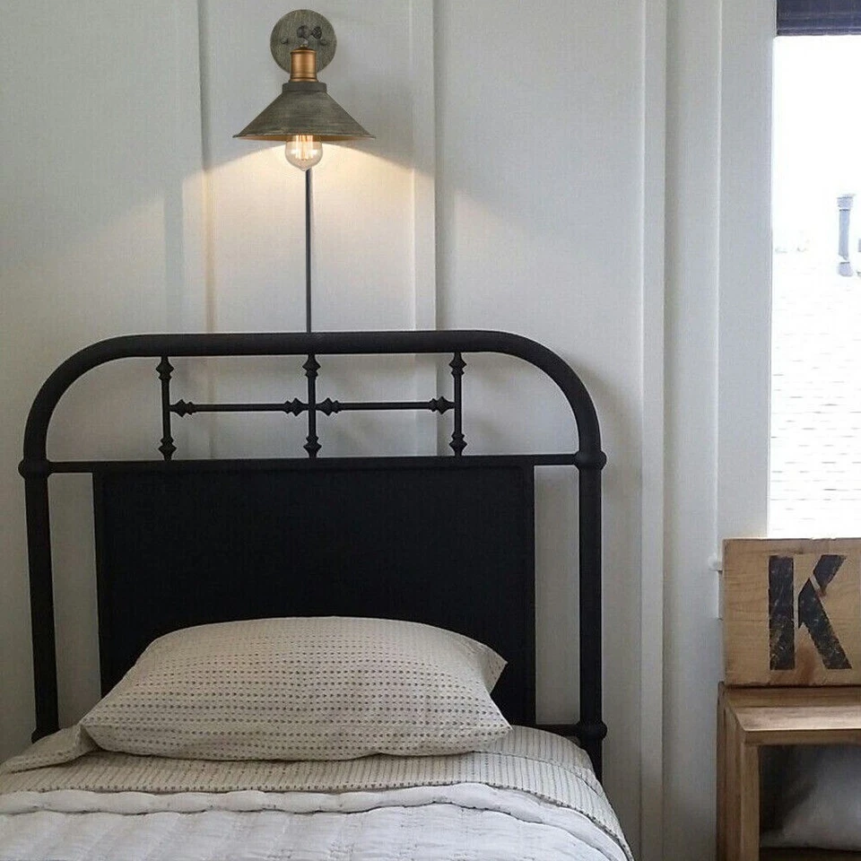 Farmhouse Plug-In Wall Sconce Set of 2 with On/Off Switch Bedroom Wall Lighting - Image 4 of 4