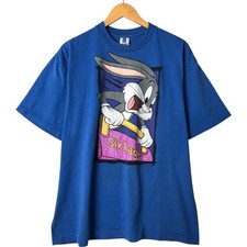 Vintage 90'S Six Flags Looney Tunes Bugs Bunny character print T-shirt Made ...