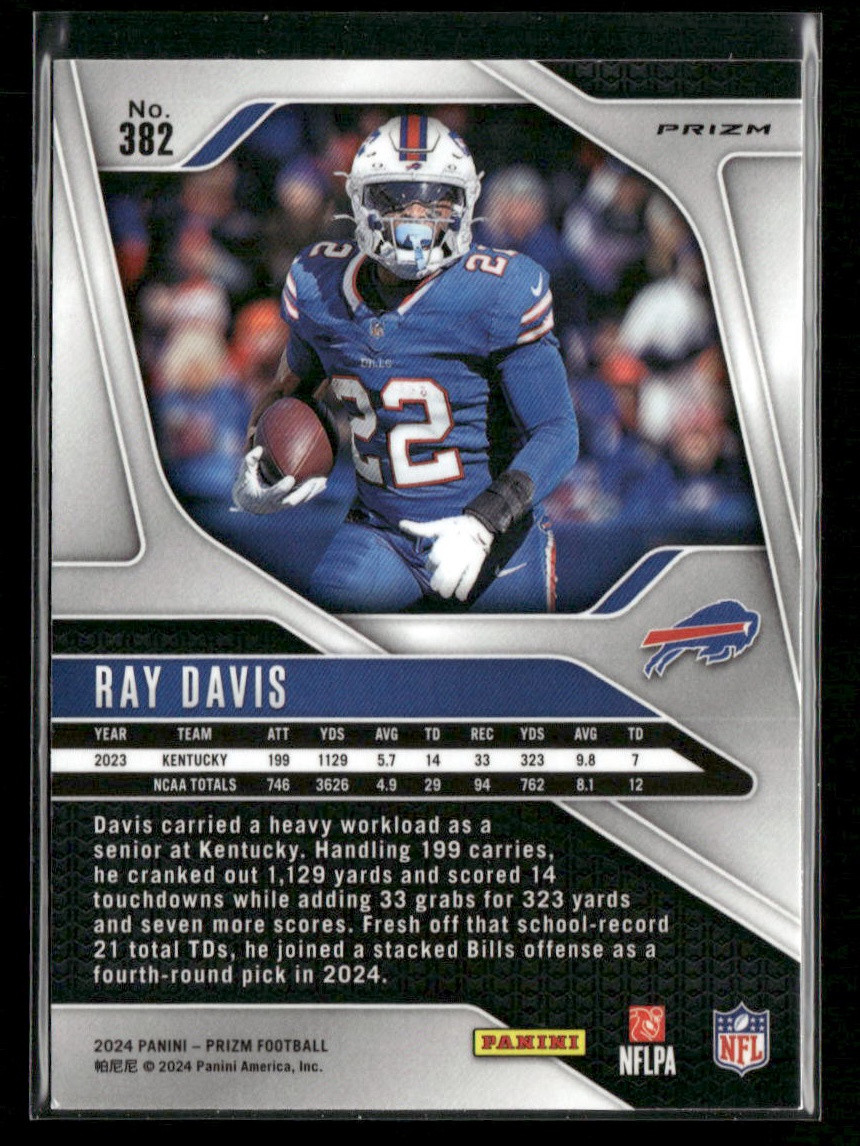 2024 Panini Prizm #382 Ray Davis Red White and Blue RC