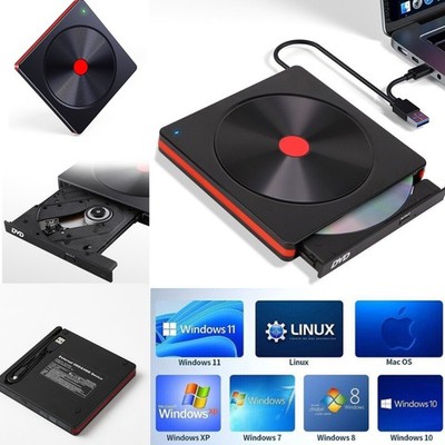 Externes CD/DVD Laufwerk Brenner Player USB Type-C PC Windows Mac OS Laptop