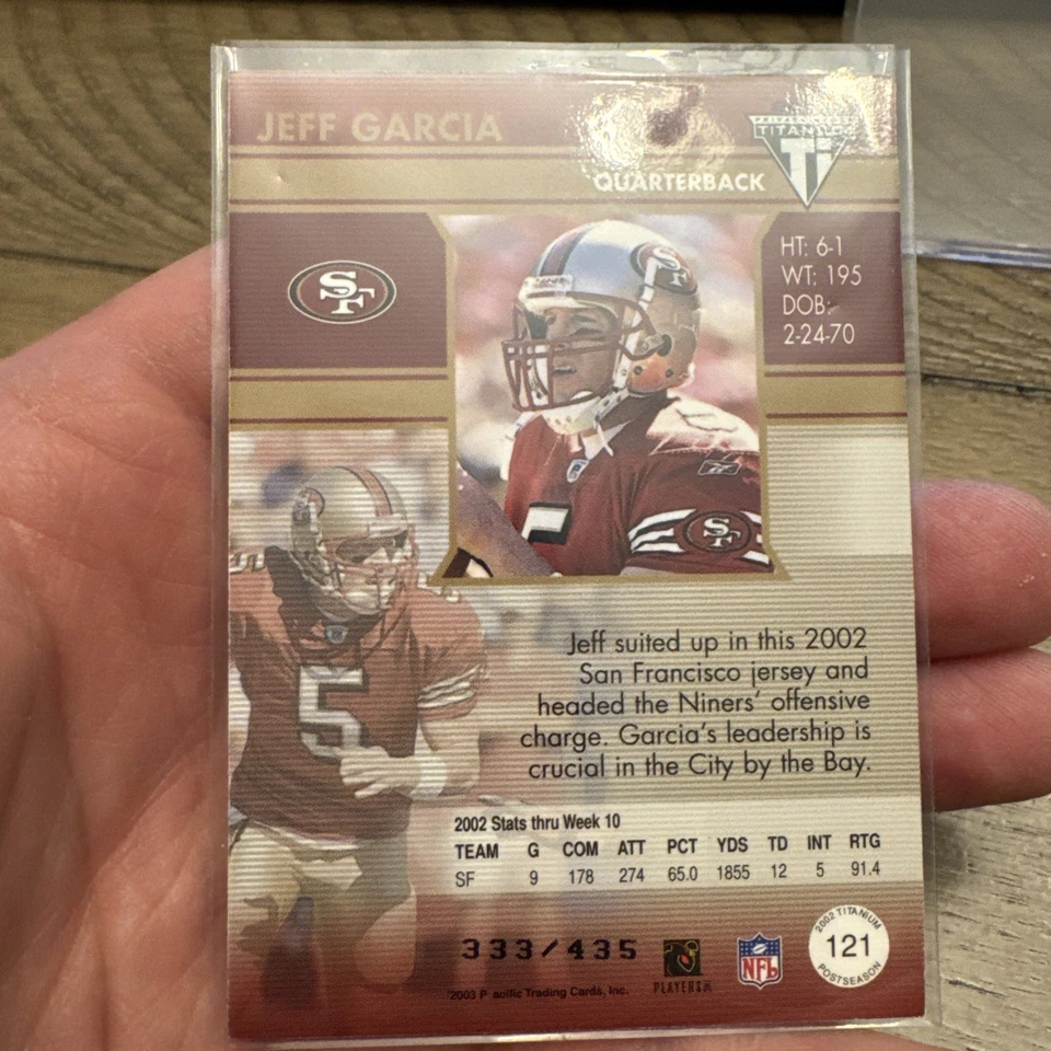 Jeff Garcia 2002 Private Stock Titanium Patch numbered /435 - Image 2 of 2