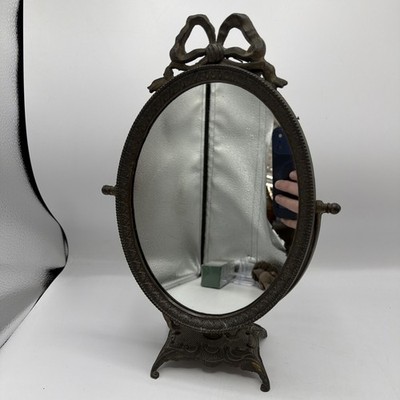 Vintage Italienischer Rokoko Jugendstil Ornat Messing Schaukel Schminktisch Spiegel