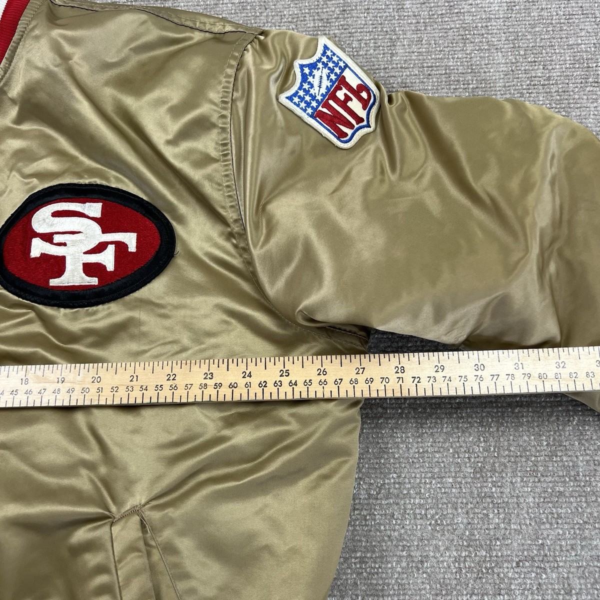 Vintage 90s Starter San Francisco 49ers Satin Bomber Jacket Mens 