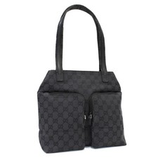 Gucci Tote Bag 002 1076 3754 GG Canvas Canvas Black Silver Hardware GUCCI From J