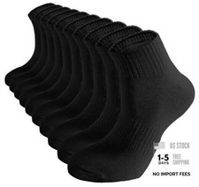 ACCFOD Womens Ankle Socks Thin Cotton Gym Athletic Mini Crew Socks 5 5-9 Black