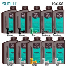 Resina ABS Sunlu Standard 10x1KG/14K Standard/ABS/Como Nylon/Lavado con Agua