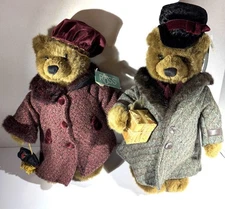 Russ Berrie Plush Teddy Bears From The Past Christmas Olivia & Oliver. With Tags