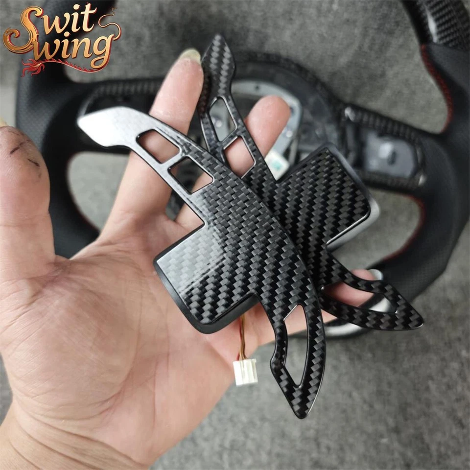 Carbon fiber Steering wheel shift paddles For 2008-2015 Audi TT TTRS R8 - Imagem 2 de 2