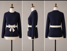 Antoni & Alison Navy Knit Sweater with Trompe...