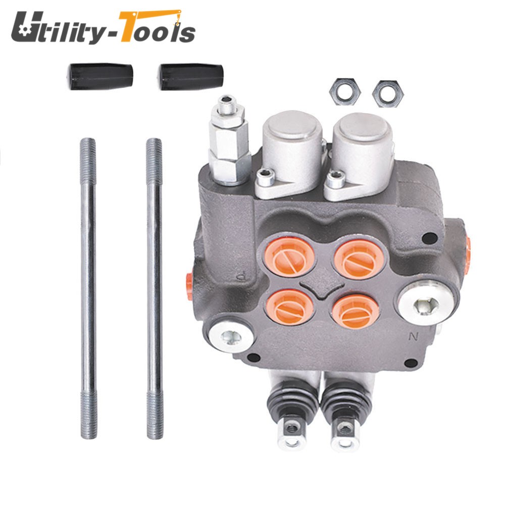 Hydraulic Control Valve 2 Spool Double Acting 3600 PSI SAE Ports 21 GPM