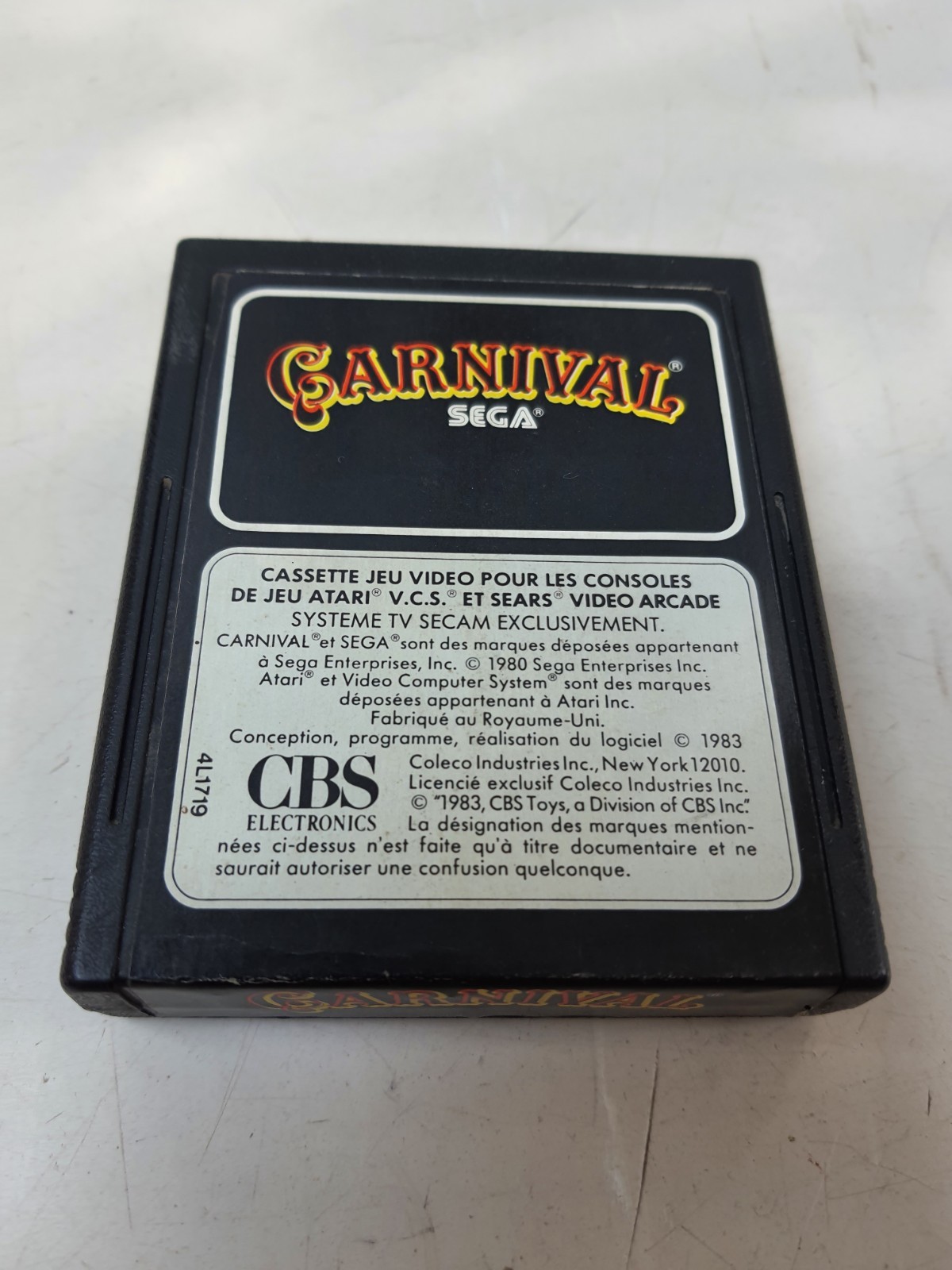 Jeu Atari 2600 CARNIVAL testé, fonctionne.