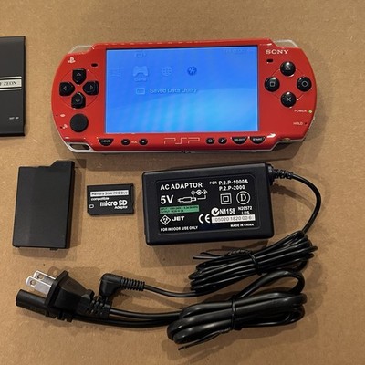 Spider-Man Red / Matte Black Sony PSP 2000 System + Glass Lens