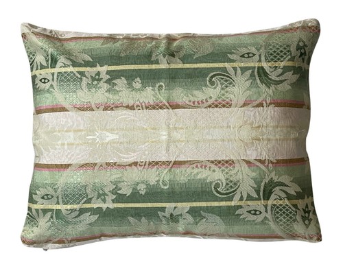 Green Stripes Cushion Cover Marvic Textiles Woven Fabric Traditional 16x12”