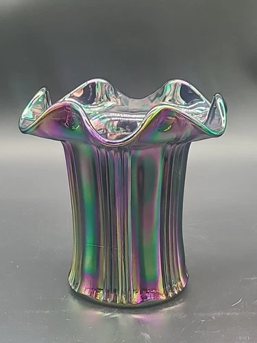 5 3/4" Fenton, Vase, Amethyst Carnival Glass