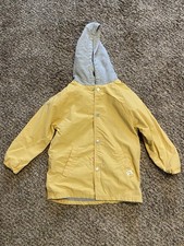 Zara Unisex Kids Yellow Button Up Hooded Jacket 4-5 Years