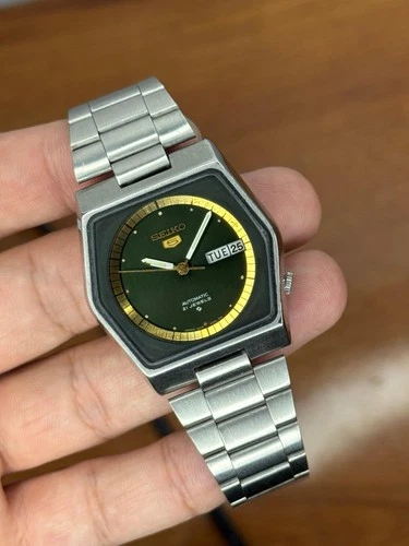 Vintage Seiko 5 Automatic 6309 Mens 21 Jewels Wrist Watch
