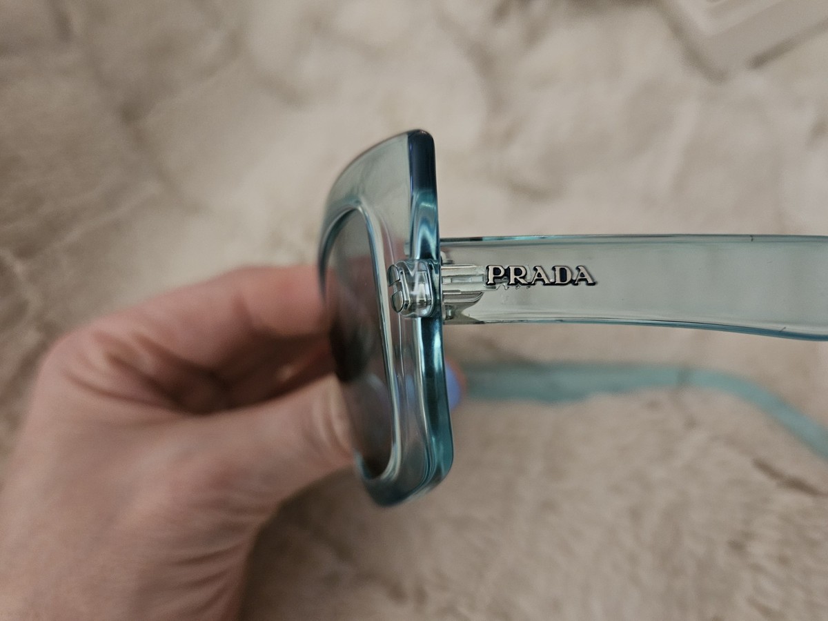 Prada Sunglasses Blue Peacock Transparent Cat Eye PR19MS NIB  display picture 3