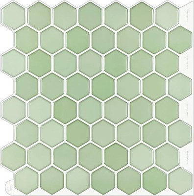 WoStick 10 Blatt Fliesen abziehen und aufkleben, 3D Sechseck selbstklebende Wandfliesen